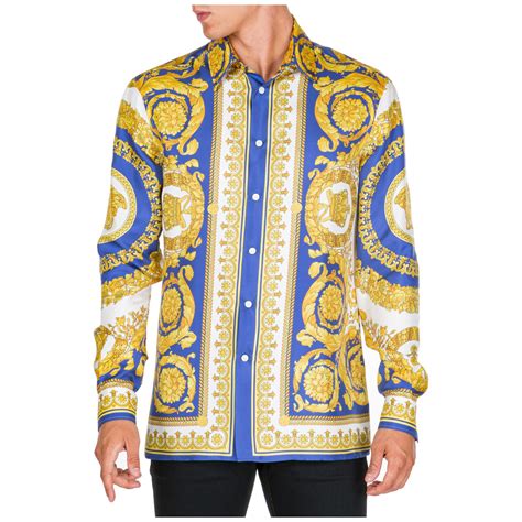 versace style shirt short sleeve|versace long sleeve shirt men.